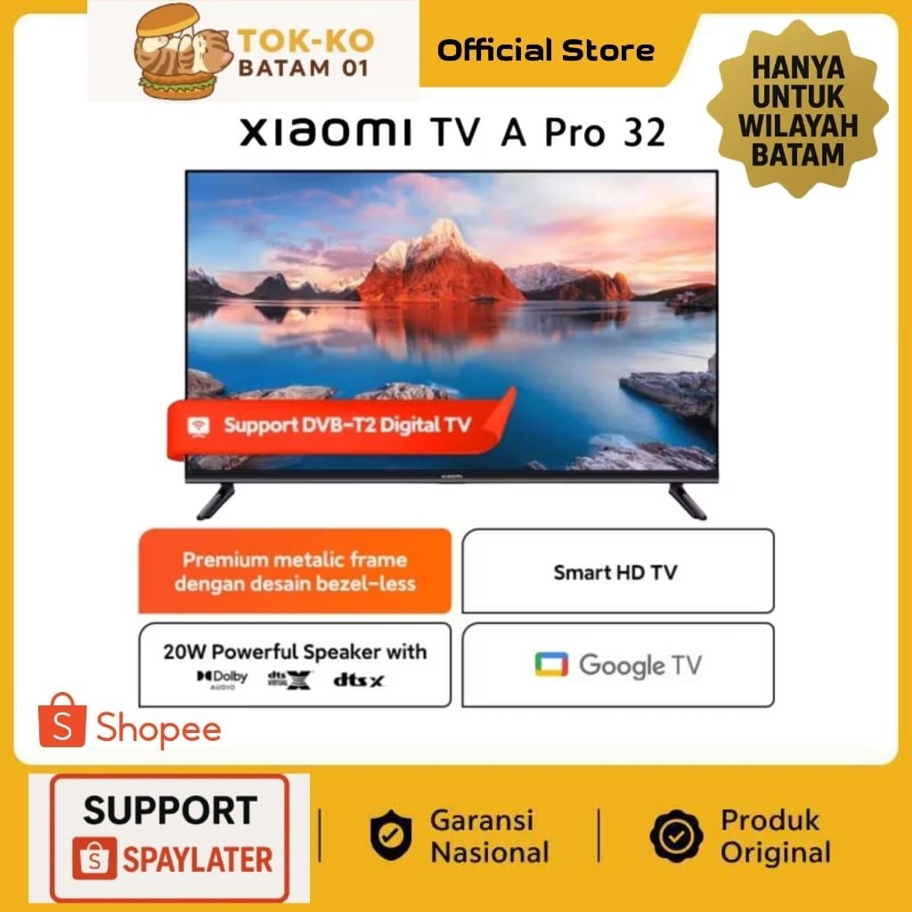 XIAOMI TV A PRO 32 ANDROID GOGLE TV NEW GARANSI - BATAM