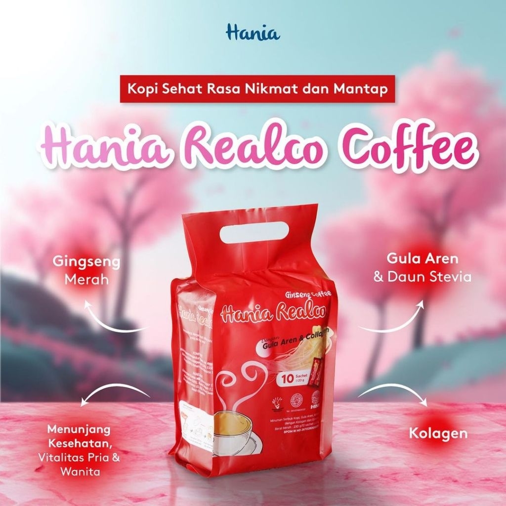 

REALCO GINSENG COFFEE HNI-HPAI isi 10 saset @23gr • Kopi Ginseng dan Kolagen Nikmat Sehat Terbaik