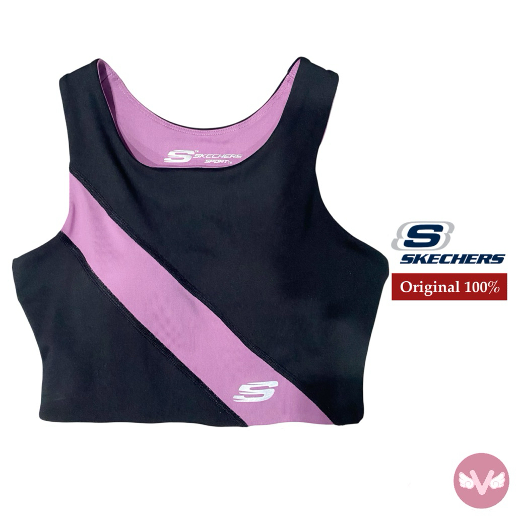 Skechers Sports Bra Olahraga Sports Bra Wanita Hitam Ungu Bra Olahraga Skechers Baju Olahraga Skeche
