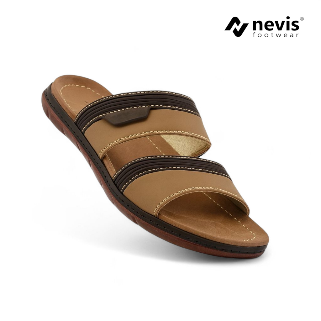 NEVIS Sandal Pria Slop NVS 12 Sendal Kulit Slip On Casual Santai