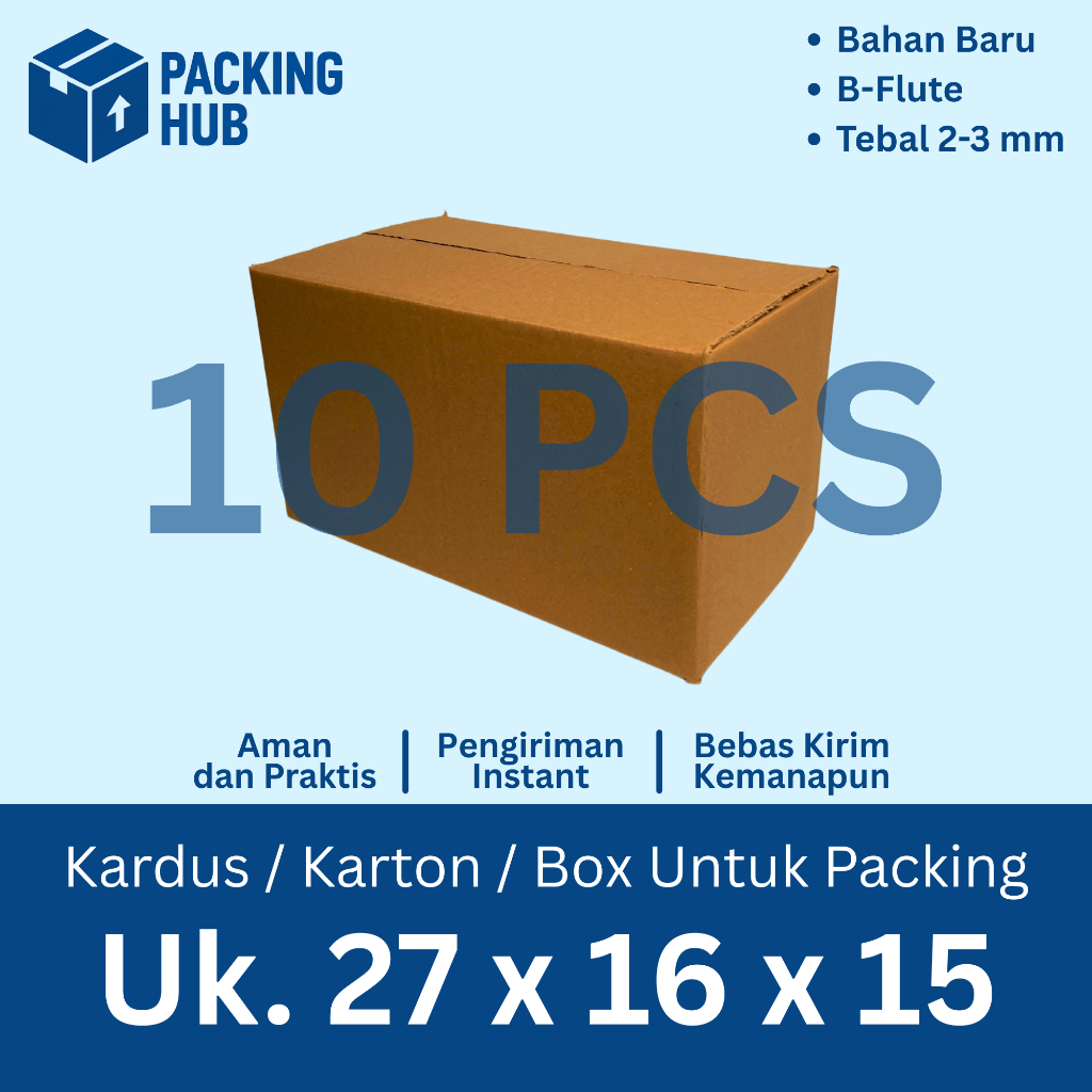 

(10 PCS) KARDUS PACKING 27x16x15 CM / BOX KARTON CORUGATED B-FLUTE / BOX PACKING ONLINE