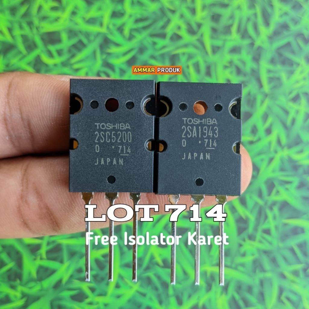 Transistor Toshiba 2SC5200 2SA1943 Lot 714 Original Japan Free Isolator Karet TR Toshiba Lot 714
