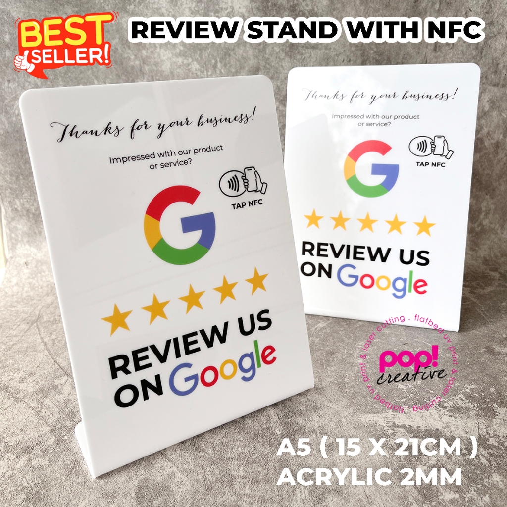 

Stand Google Review Hiasan Ulasan Toko NFC Business Acrylic Standee
