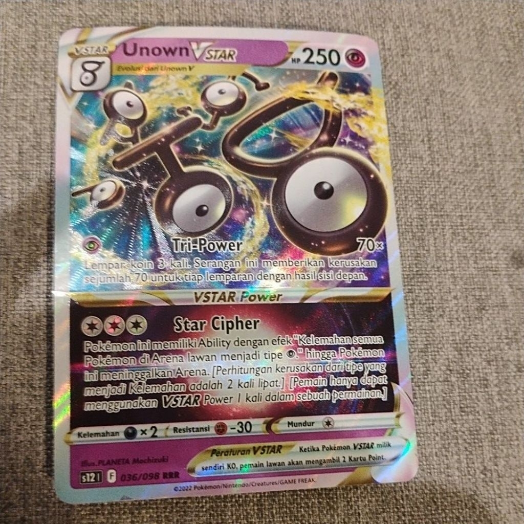 kartu Pokemon unown vstar Dari indo
