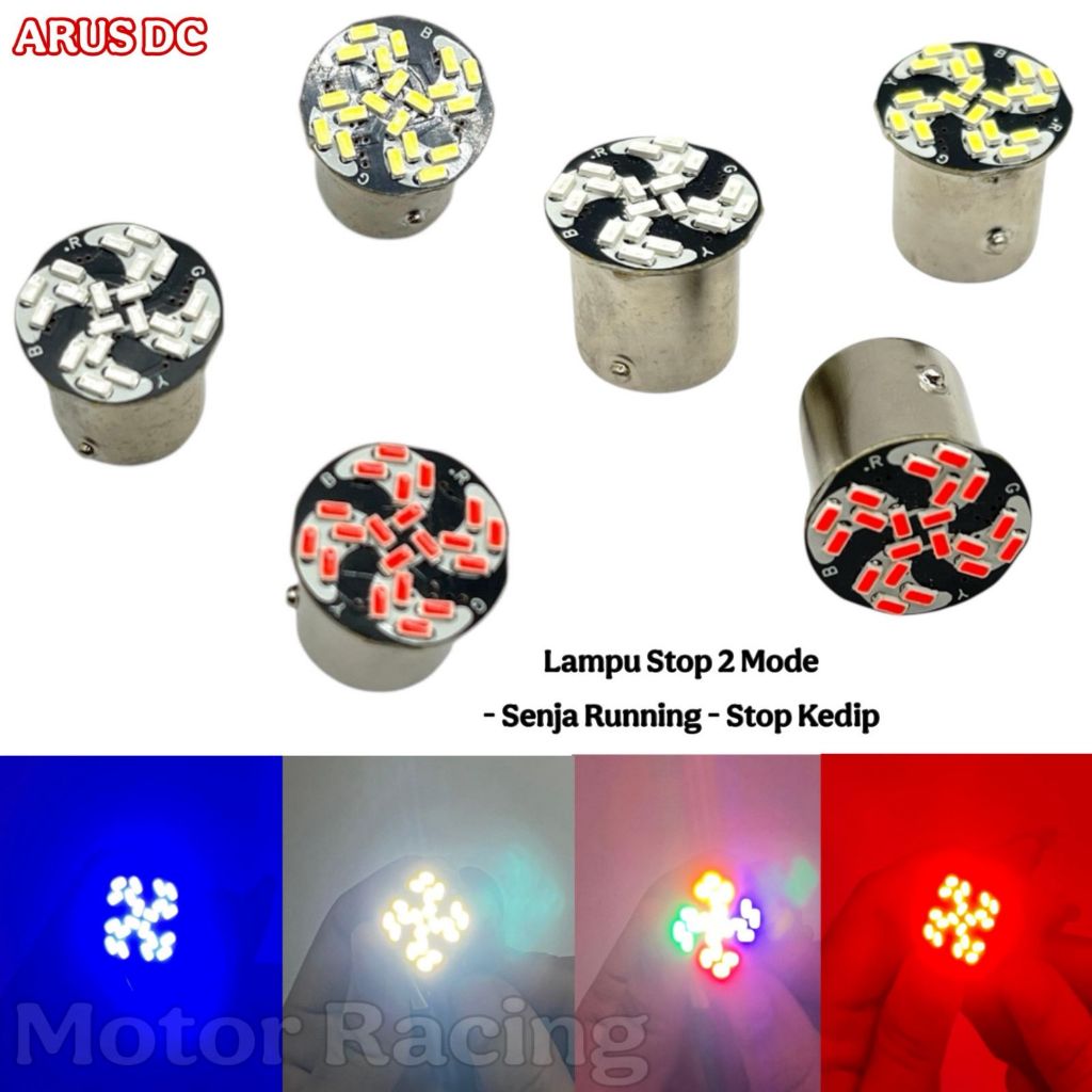 Lampu Stop Rem Belakang 20 Mata LED 2 Mode Running Kedip Universal Motor