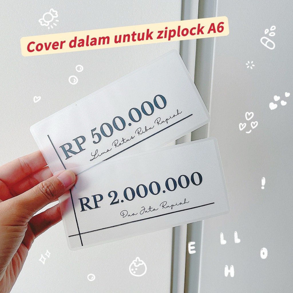 

( BISA CUSTOM) 1 lembar cover Ziplock binder A6 bahan MATTE
