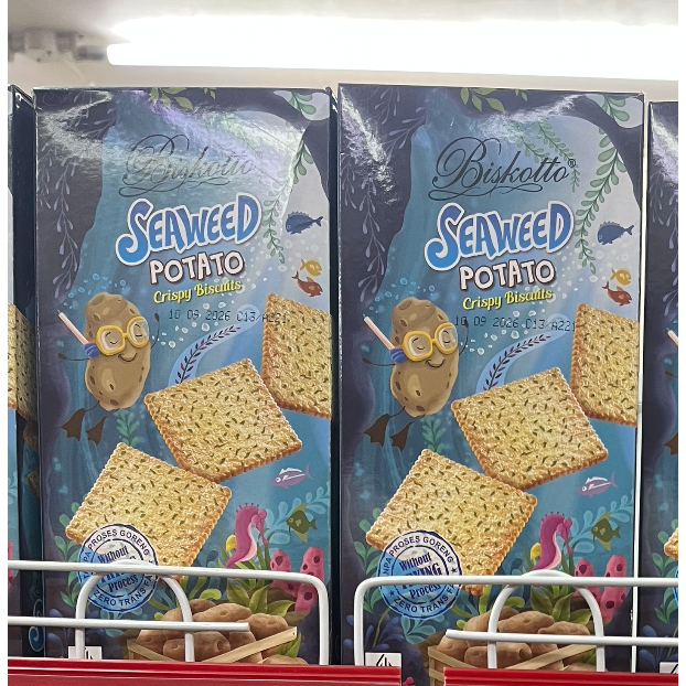 

Biskotto Seaweed Potato Crispy Biscuit Biskuit Kentang - 160gr