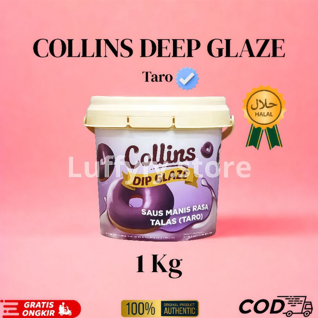 

Collins 1kg Glaze Viral Rasa Taro Untuk Topping Donat