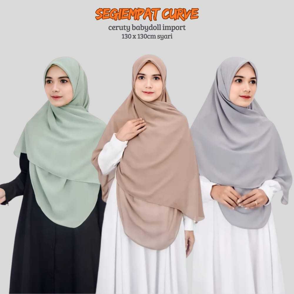 Hijab Segi empat Voal Syari 130x130 / Jilbab Voal Premium Syar'i 130X130 / kerudung