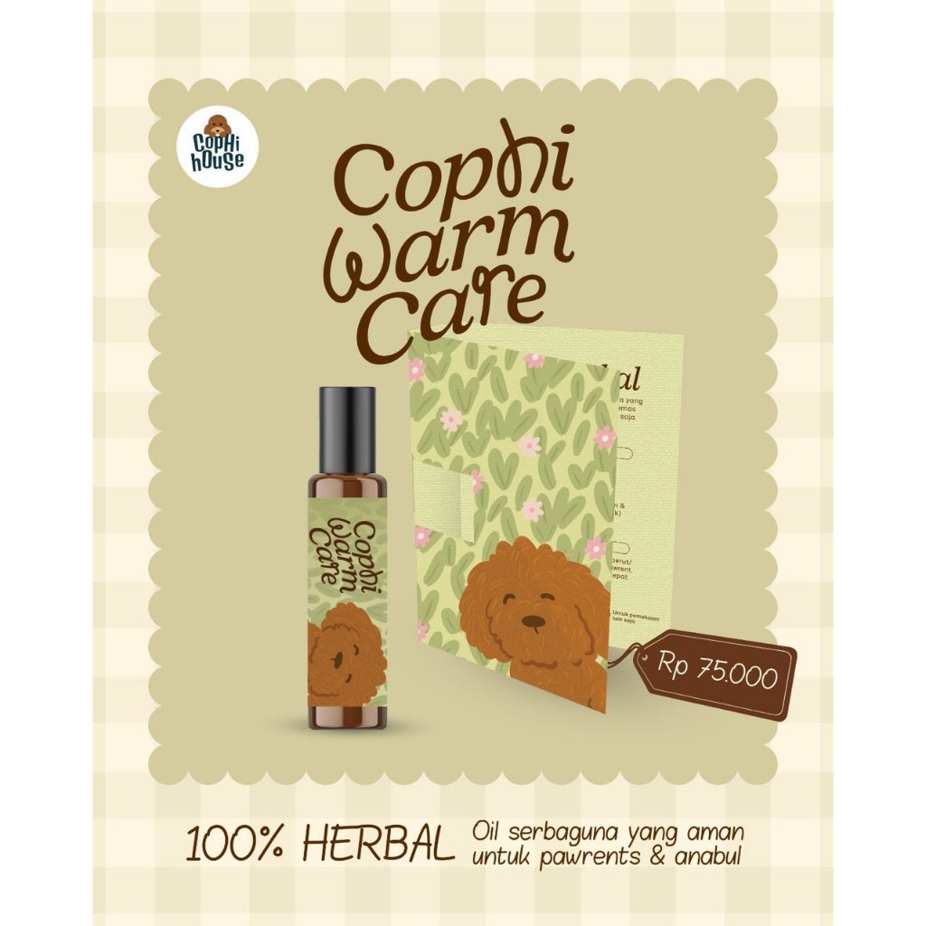 Bora Pawradise Cophi Warm Care Minyak Telon Anjing Kucing Untuk Membantu Meredakan Kembung Aman Jika