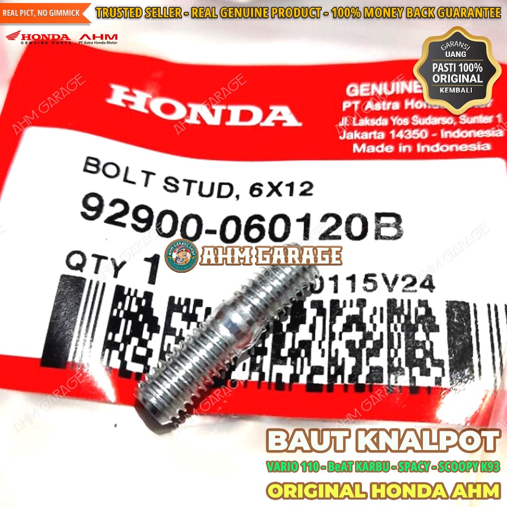 Baut Mur Knalpot Scoopy eSP K16R 2015 - 2017 Baut Tanam Knalpot Scoopy eSP K93 2017 - 2020 Bolt Stud