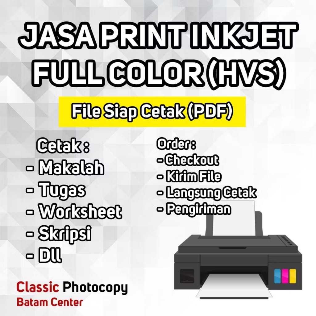 

(Batam) Print HVS A4 Full Color