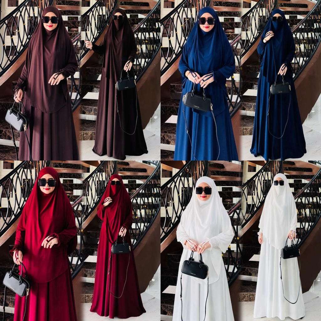 AMIRA SET HIJAB JERSEY BY GALLERY MARYAM ASMARYAM GAMIS UMROH DAILY SETT TERBARU BEST SELLER