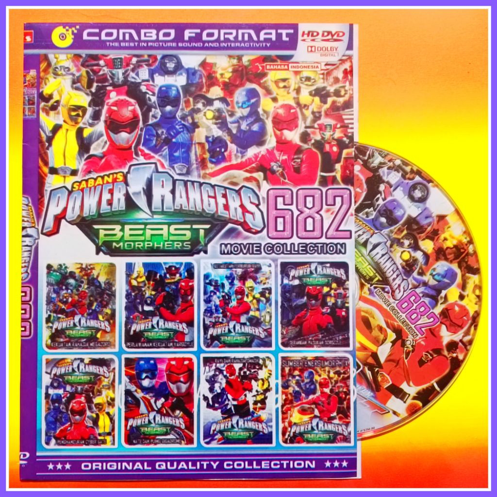 Kaset Film Kartun Anak Koleksi Power Rangers BEAST MORPHERS Vol.682 Edisi Terbaru Bahasa Indonesia