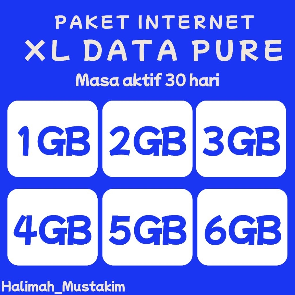 Kuota XL Data Pure murah 30 hari