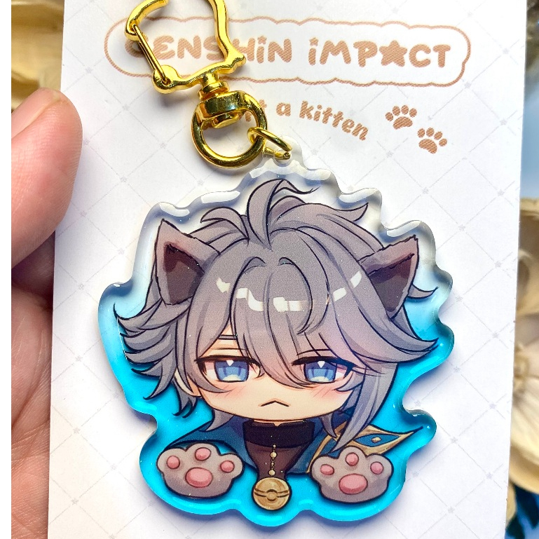 Genshin Impact Alhaitham Epoxy Acrylic Keychain ~Jelly Kitten Series~ Genshin Alhaitham Keychain