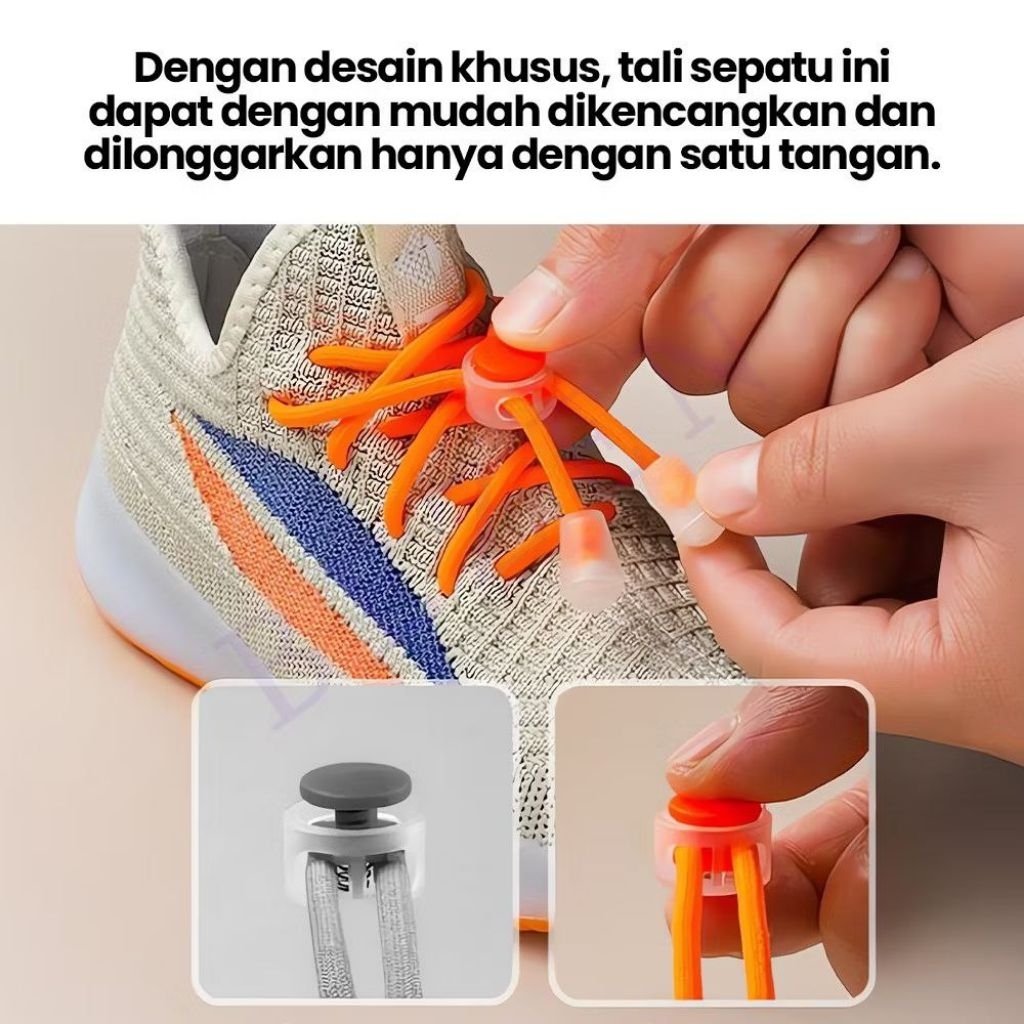 Pengunci Tali Sepatu Anak & Dewasa 1 Set | Stopper Tali Sepatu