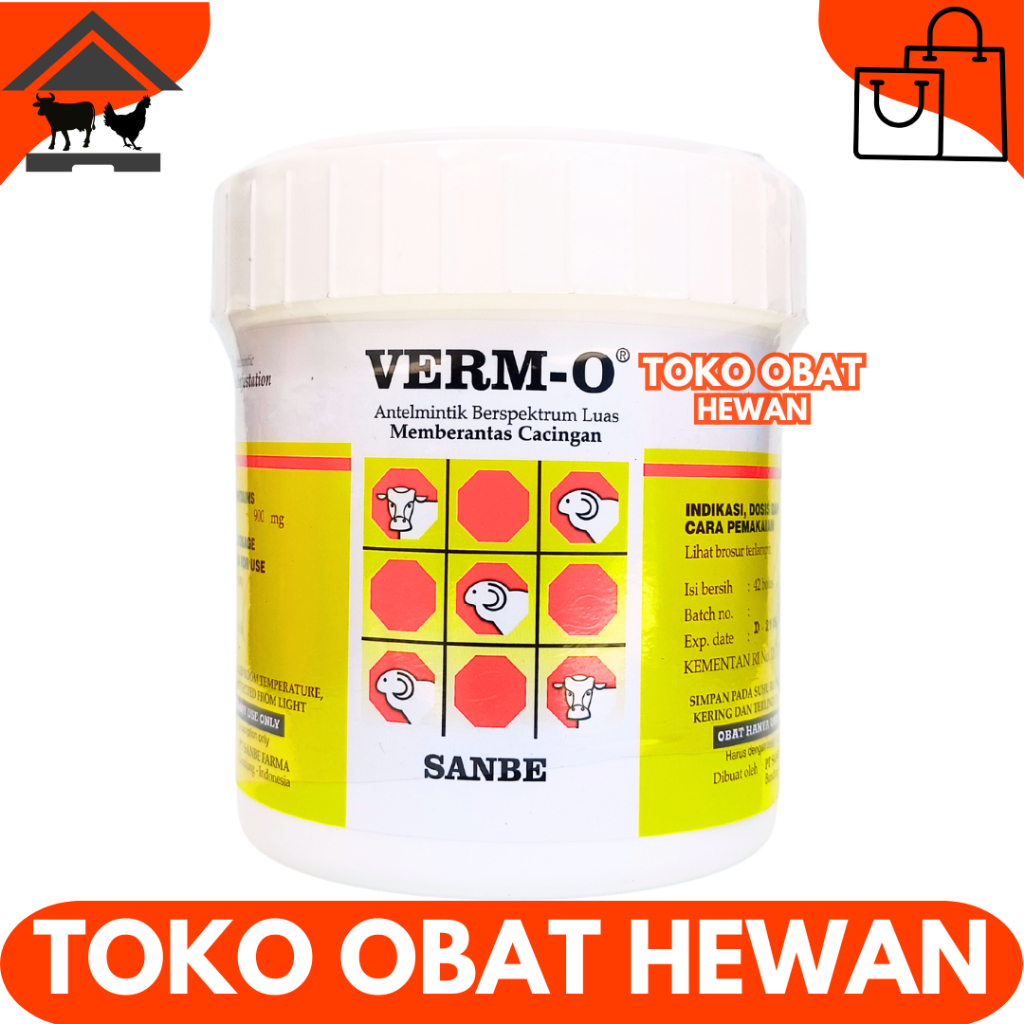 VERM O BOLUS 42 BOLUS (1 TOPLES) - Obat Cacing Sapi Kuda Paling Ampuh Spektrum Luas SANBE