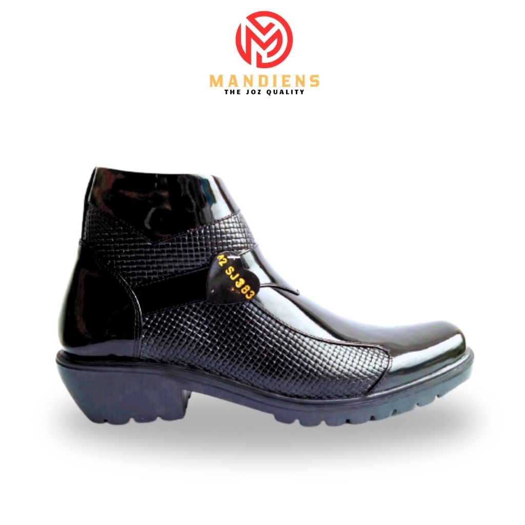 Sepatu Pdh Boots Pria Kulit Premium Medali K383 - Sepatu Pantofel Tinggi Pria Pdh Tni Polri Satpam