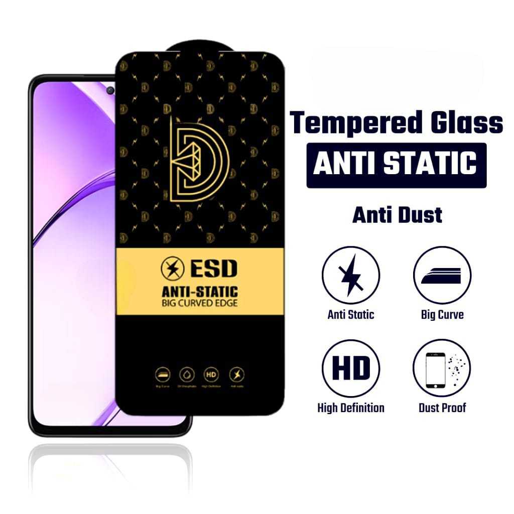 Tempered Glass Full Anti Static Oppo Reno 15 15F 15 Pro Max 14 14F 14 Pro 13 13F 12F 11F 8 8 Pro+ 7 
