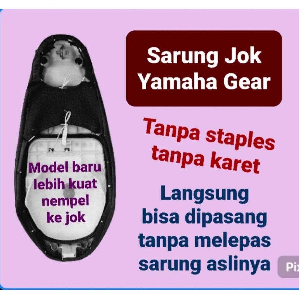 Sarung Jok Yamaha Gear 125, CoverJok motor Gear125, Kulit Jok Gear