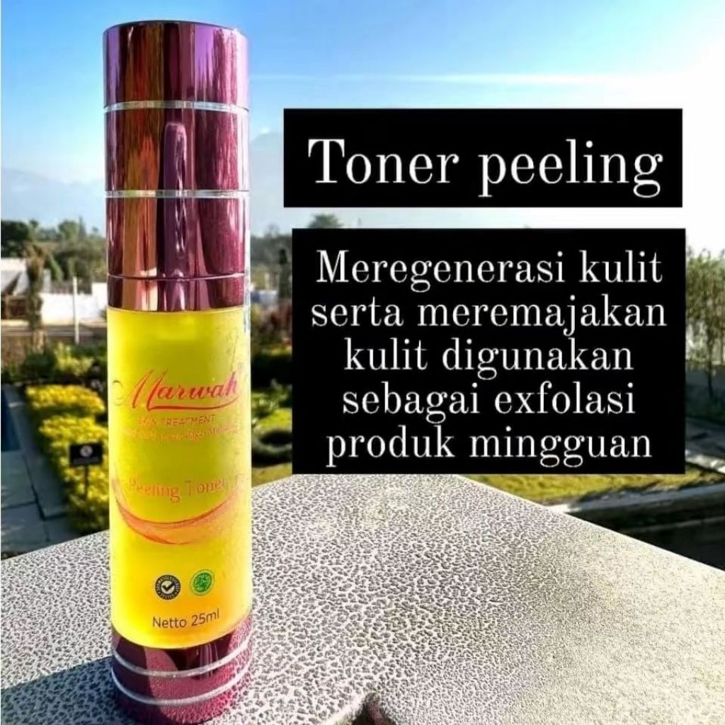 PEELING TONER MARWAH skincare dengan glycolic acid folic acid untuk mengangkat sel kulit mati ekflol