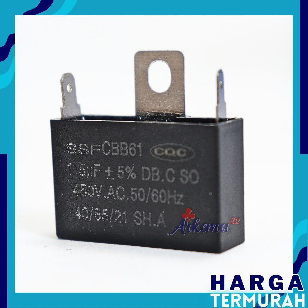 KAPASITOR KOTAK SOKET 1.5uf | KAPASITOR FAN | KAPASITOR POMPA | KAPASITOR 1.5 UF - ARKEMA