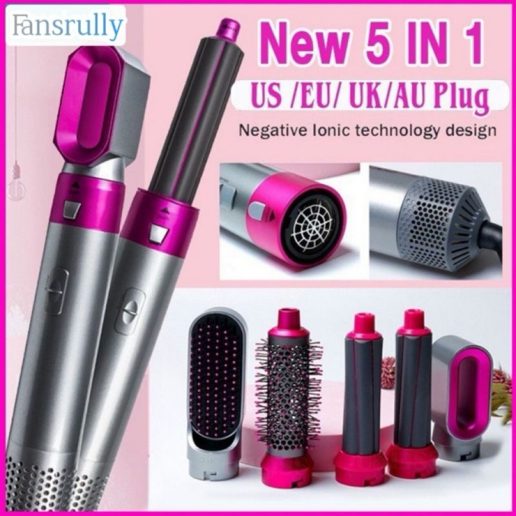 5 IN 1 Hair Dryer ion negatif Professional Perawatan Salon Alat Pengering Rambut multifungsi Mini ha
