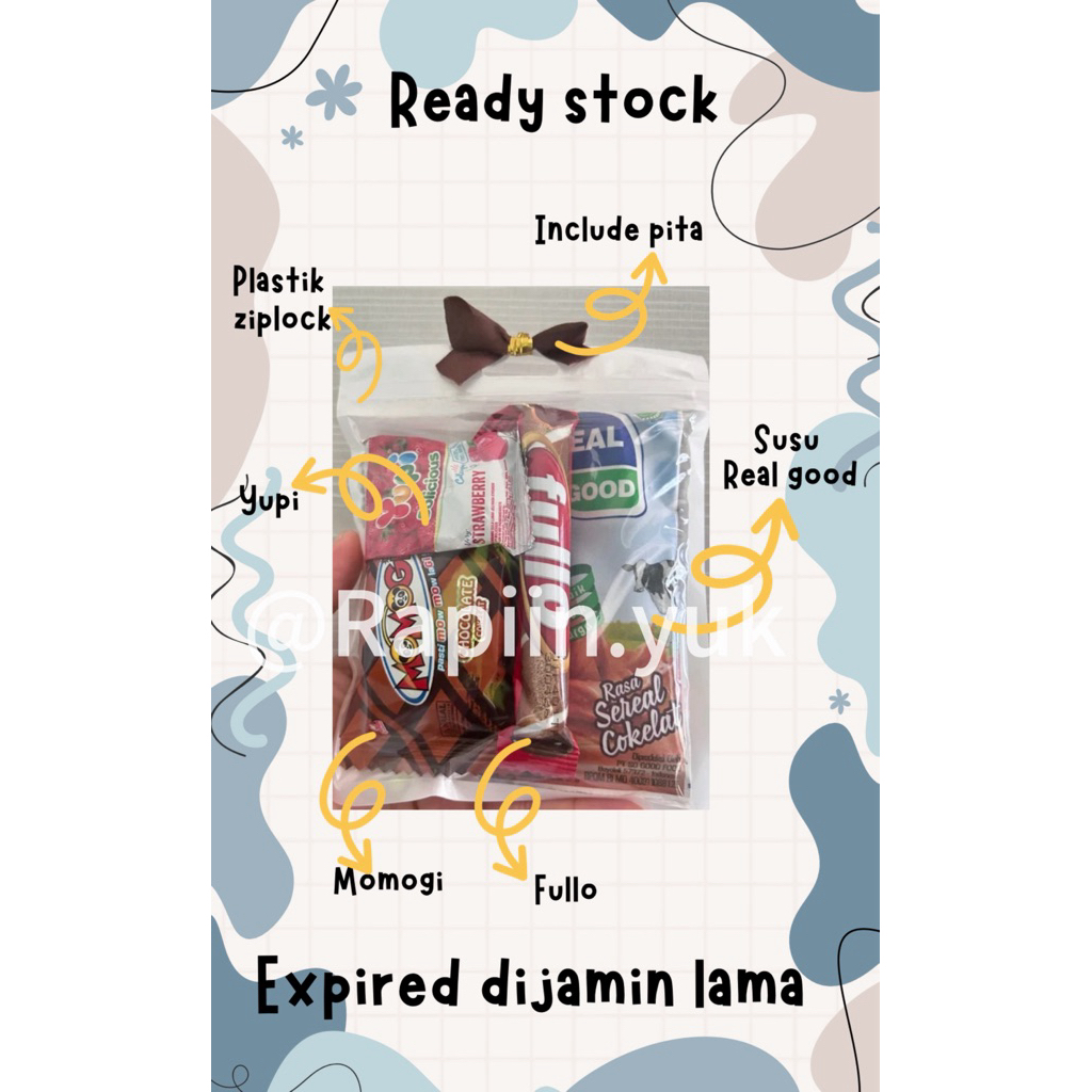 

Mini gift snack paket susu ultra/realgood / mini hampers / freebies ulang tahun wisuda [MINIMUM ORDER 5]