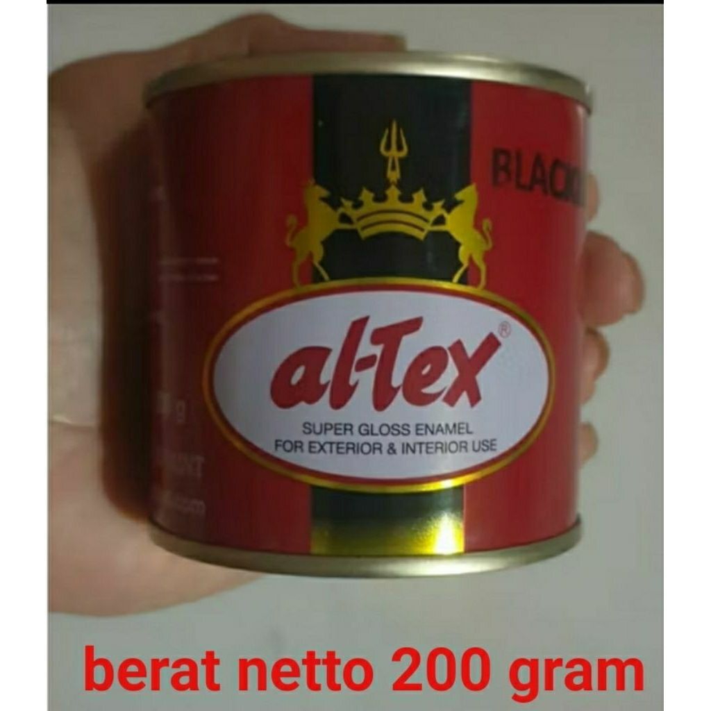 Cat kayu dan besi Altex warna hitam dof, berat netto 200 gram