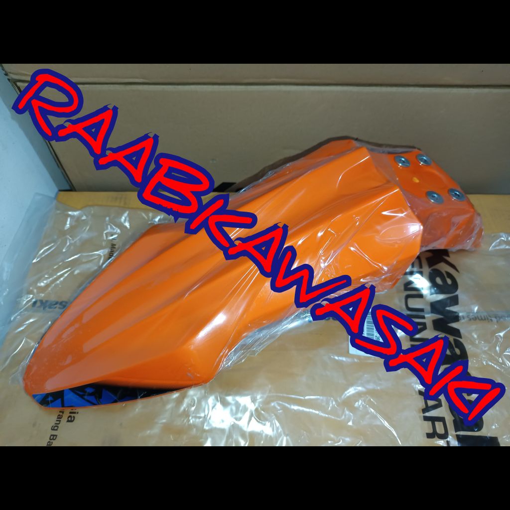 spakbor depan orange stiker extreme se klx 150 bf extreme se original kawasaki