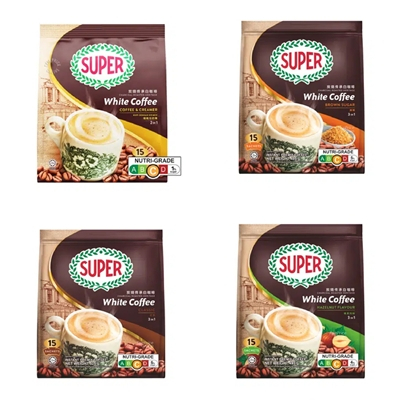 

Super 2 in 1 / 3 in 1 Instant Charcoal Roasted (White Coffee & Creamer, White Coffee Brown Sugar, White Coffee Classic, White Coffee Hazelnut)