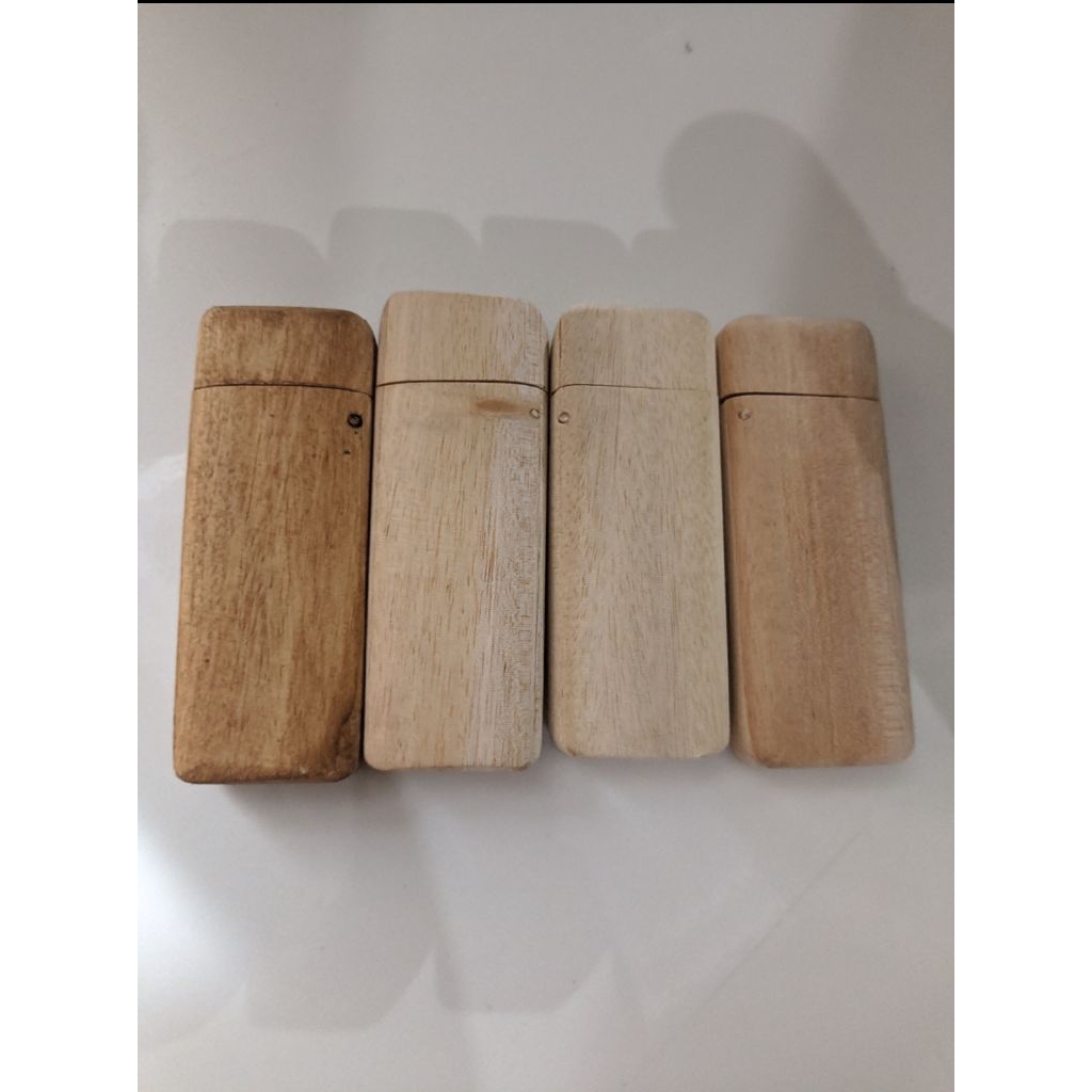 Cover Korek Api Gas bahan Kayu Unik Keren Model bahan kayu mahoni (FREE KOREK)