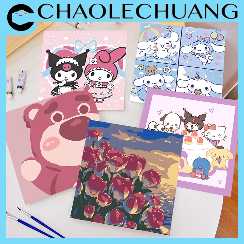 

CHAOLECHUANG 20x20 Paint By Number Kartun DIY Painting Kit Canvas Paint Set Aesthetic Kanvas Lukis