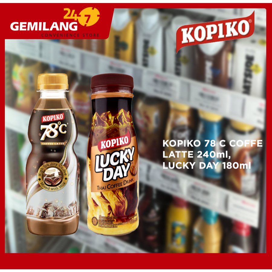 

KOPIKO 78 C COFFE LATTE 240ml, LUCKY DAY 180ml
