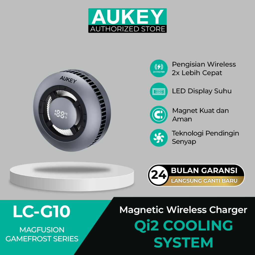 Hot Product Aukey Wireless Charger Qi2 Fast Charging Strong Magnetic 15W Charger Iphone Samsung