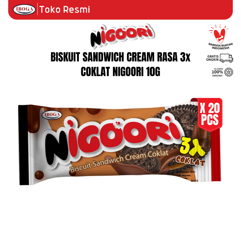 

[20 PCS] CAMILAN BISKUIT SANDWICH KUE WAFER NIGOORI SNACK COKLAT 10G