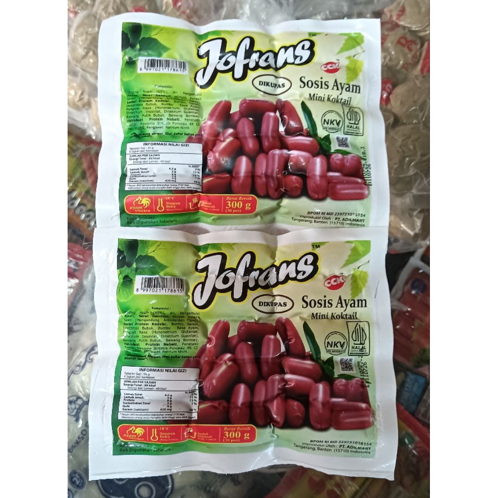 

Jofrans Sosis Ayam Mini Koktail 300grm Zabir Frozen Food