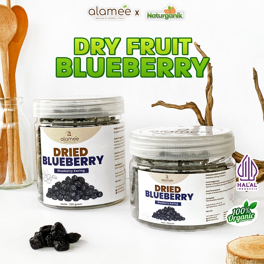 

ALAMEE Blueberry Kering Cemilan Buah Sehat Dried Fruit Cemilan Rendah Kalori Naturganik