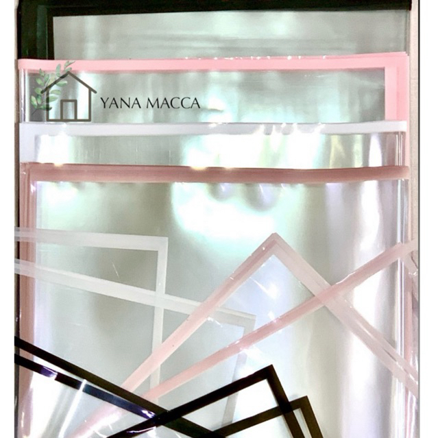 

kertas bucket Bening List Cantik motif Transparan List isi 16pcs