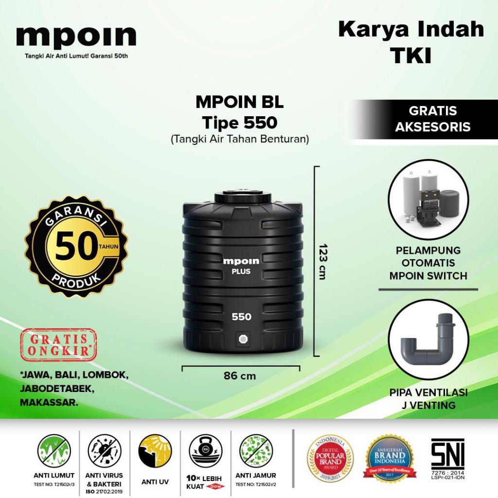 TOREN AIR MPOIN BL 550 550L WATER TANK TOREN TANDON HITAM 550 L BL 550