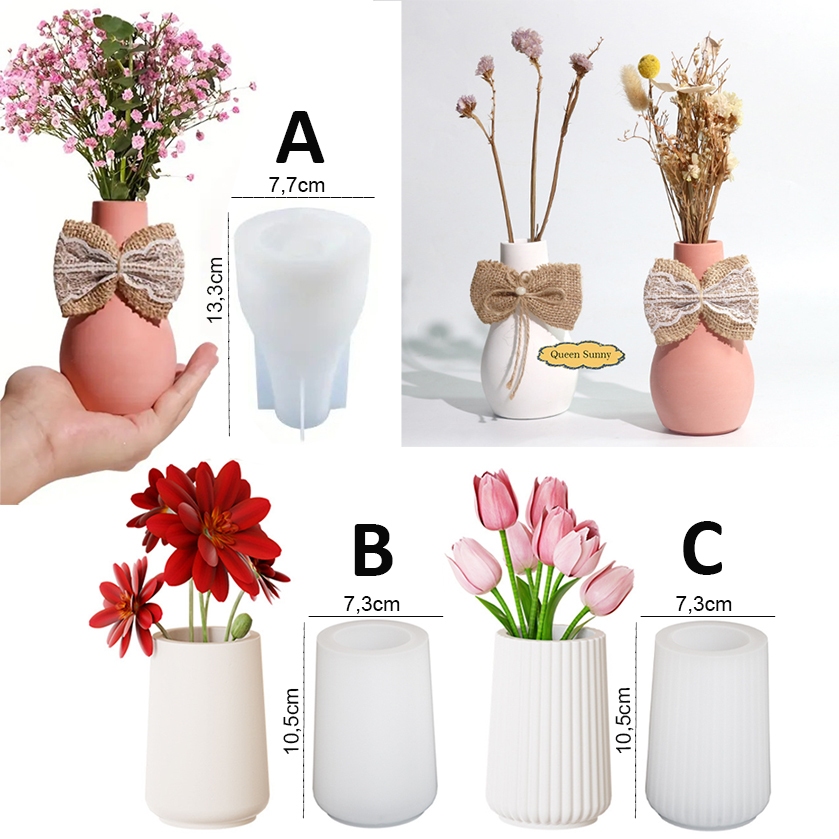 CETAKAN VAS / POT BUNGA CANTIK Cetakan Resin Cetakan Semen DIY Flower Vase Plant Tanaman Tumbuhan Si