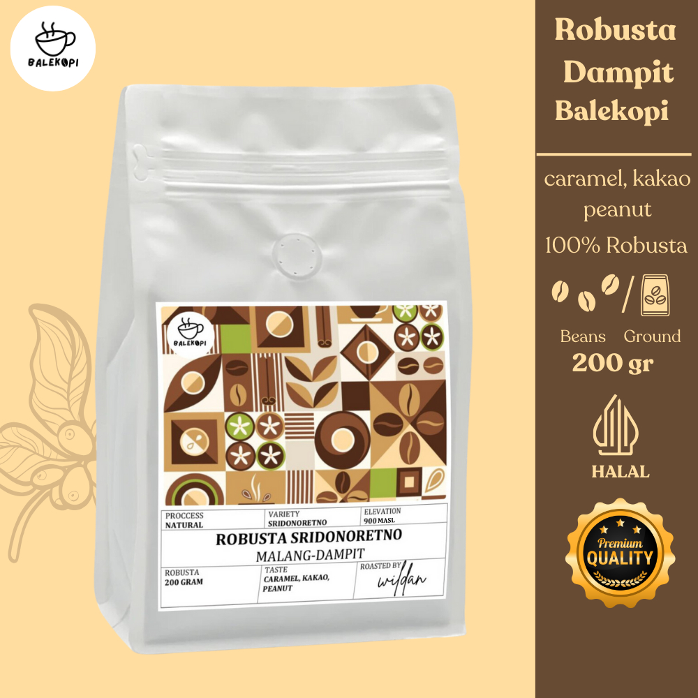 

Balekopi Kopi Bubuk Robusta Dampit Sridonoretno 200 Gram