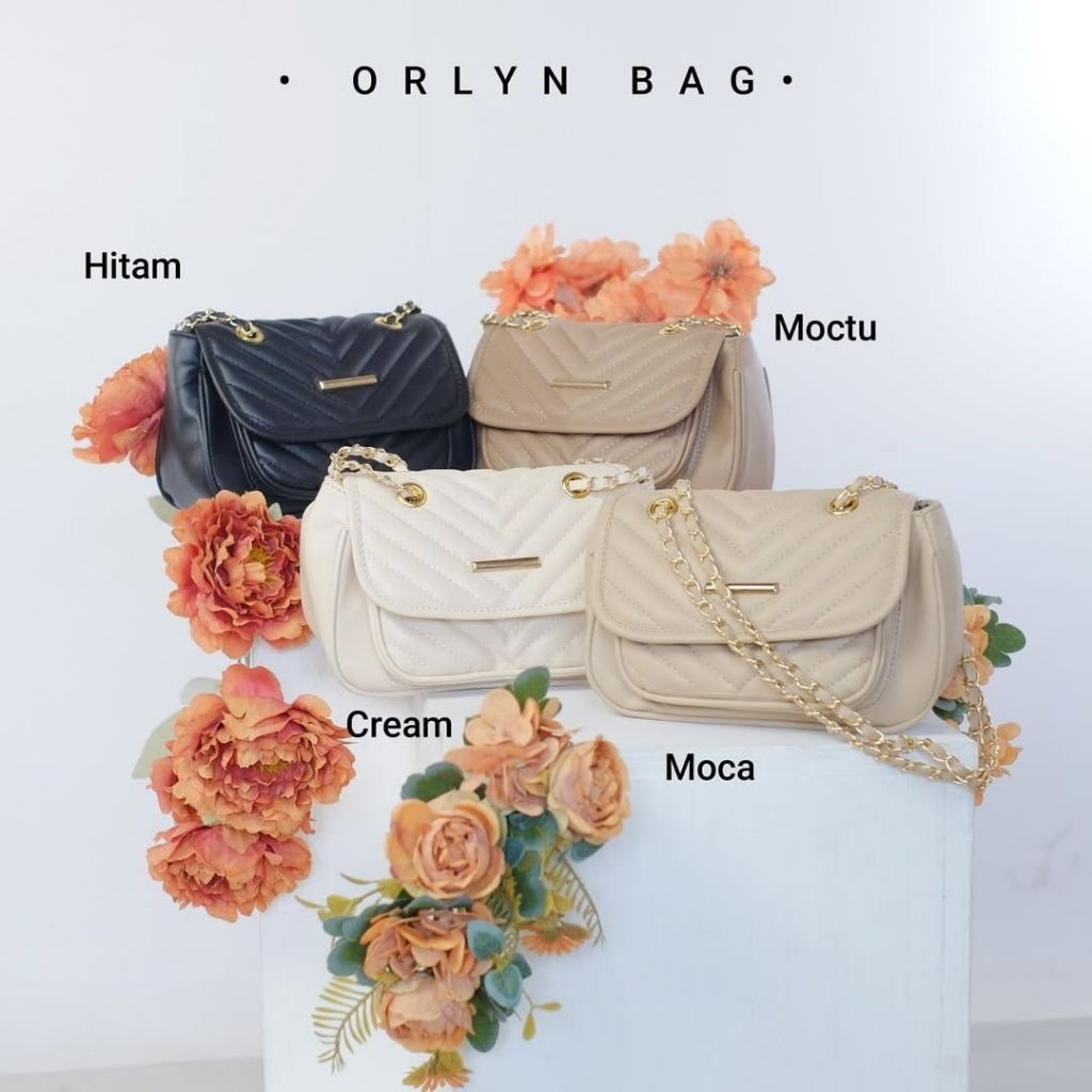 Orlyn Bag – Tas Selempang Wanita Rantai Gold | Tas Elegan Kekinian | Tas Pesta & Kerja