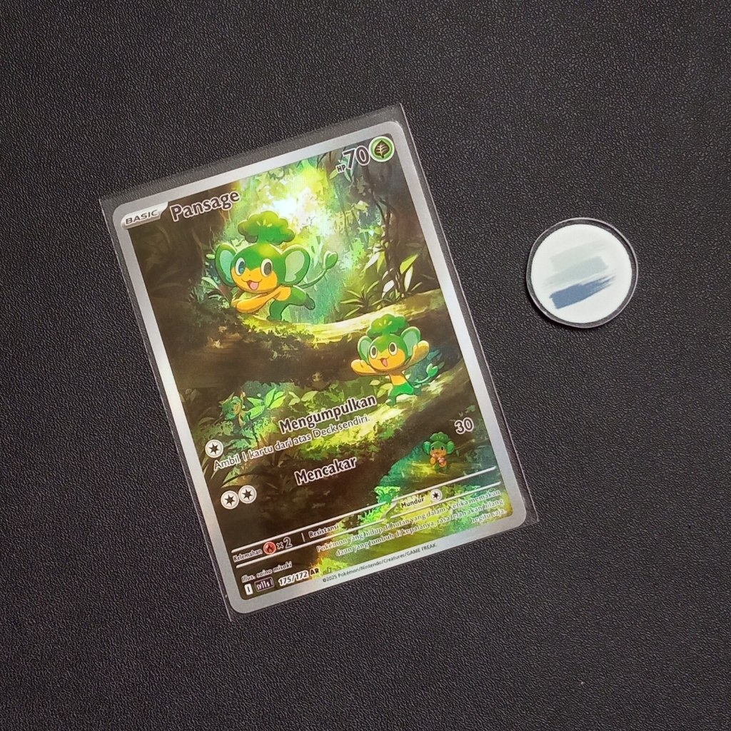 Pansage AR sv11s Hitam & Putih Pokemon TCG Indonesia