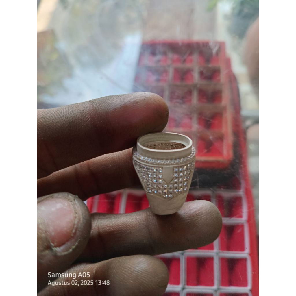 cincin emban perak mikroseting 98% (per gram 25.300)