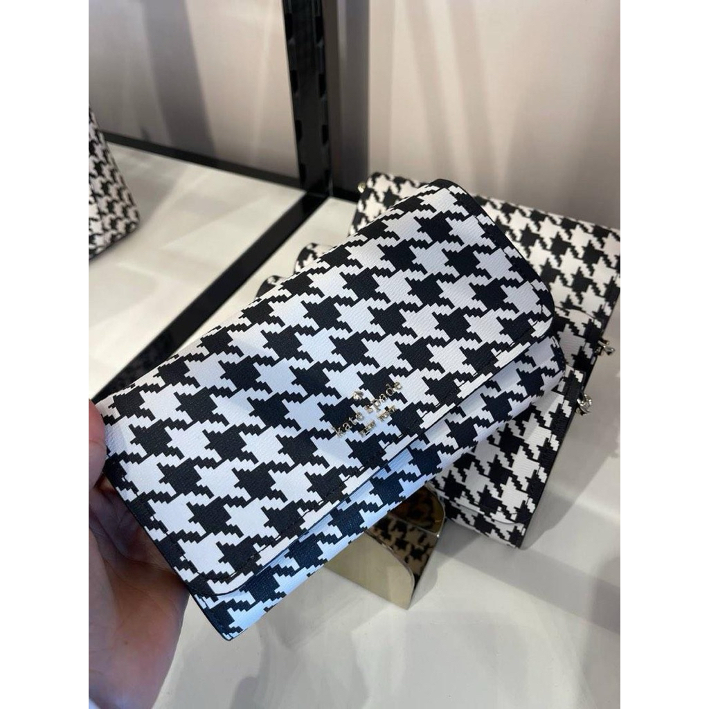 TAS SELEMPANG KS DARCY HOUNSTOOTH WALLET CHAIN CROSSBODY