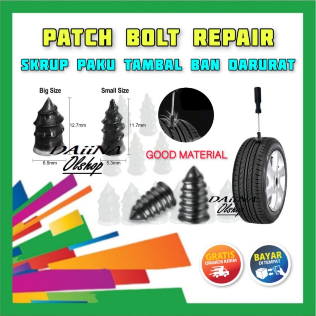 Repair kit ban tubeless / Skrup Paku Karet Tambal Ban Tubeless / Kit tambal ban motor