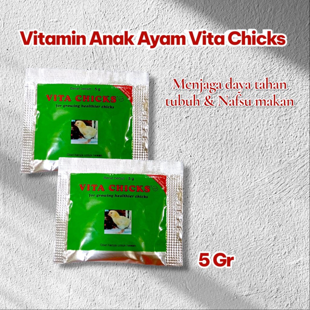VITA CHICKS 5GR VITACHICK MEDION OBAT AYAM BURUNG VITAMIN PERTUMBUHAN