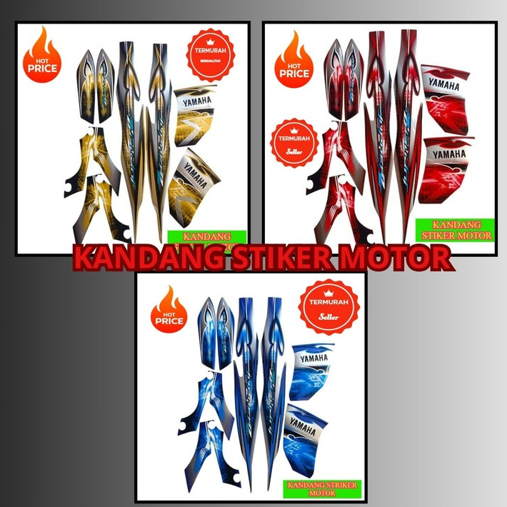 Striping Stiker Lis Motor Jupiter z standar Tahun 2008 Full Set Body Motor